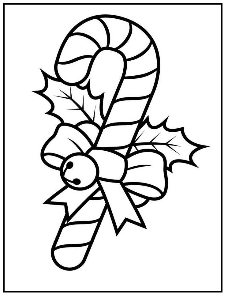 simple candy cane to color