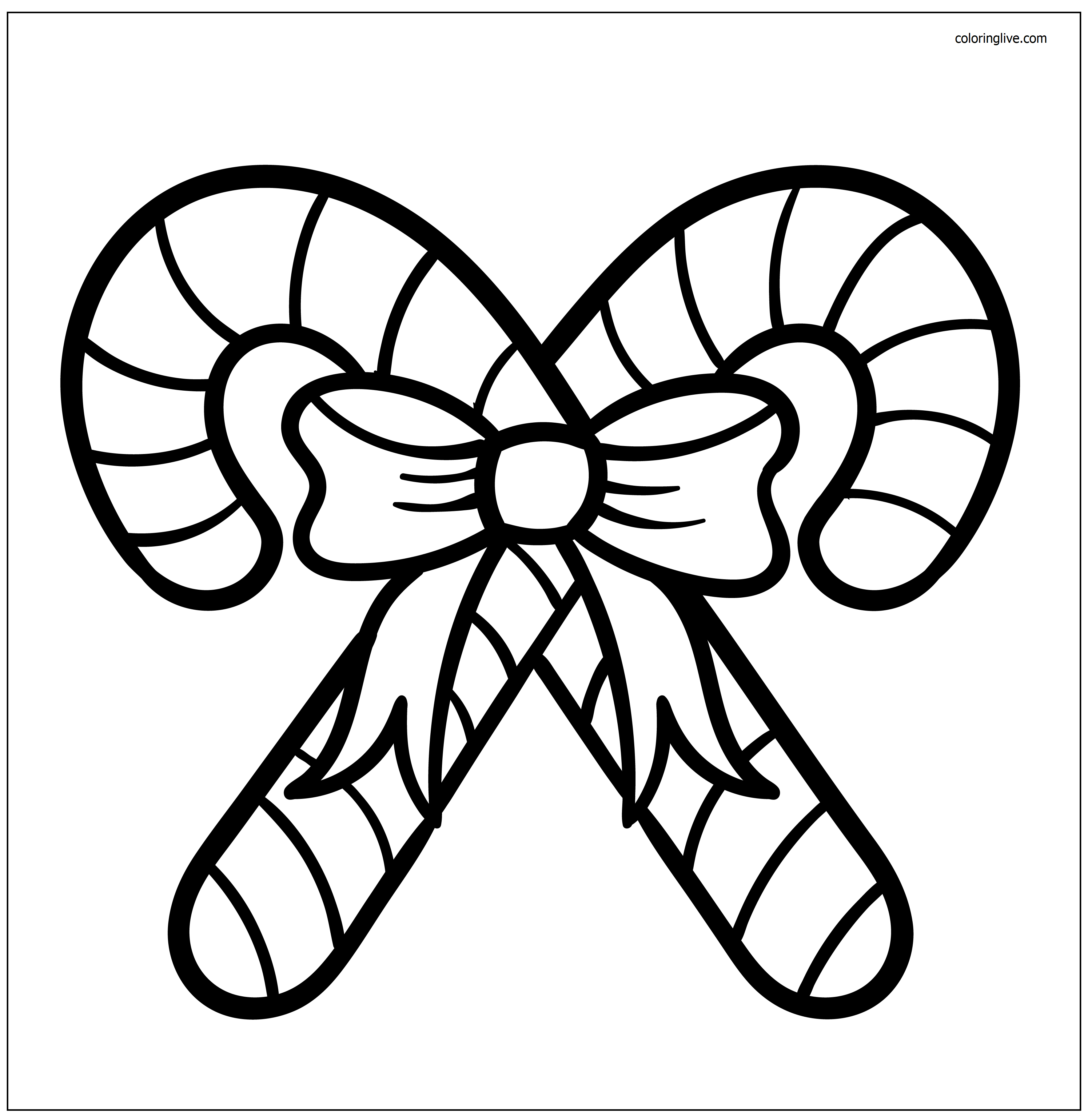 candy cane coloring sheet black white