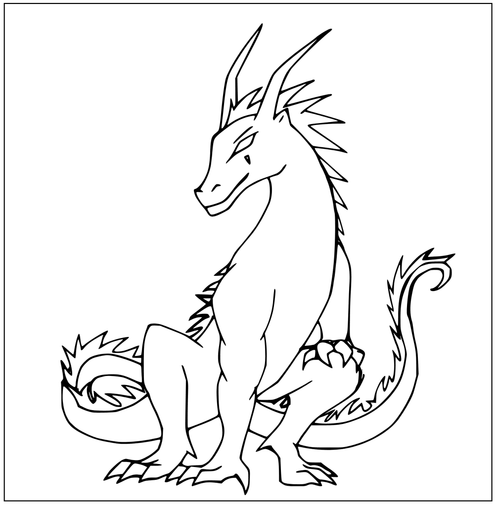 Simple Dragon coloring sheet