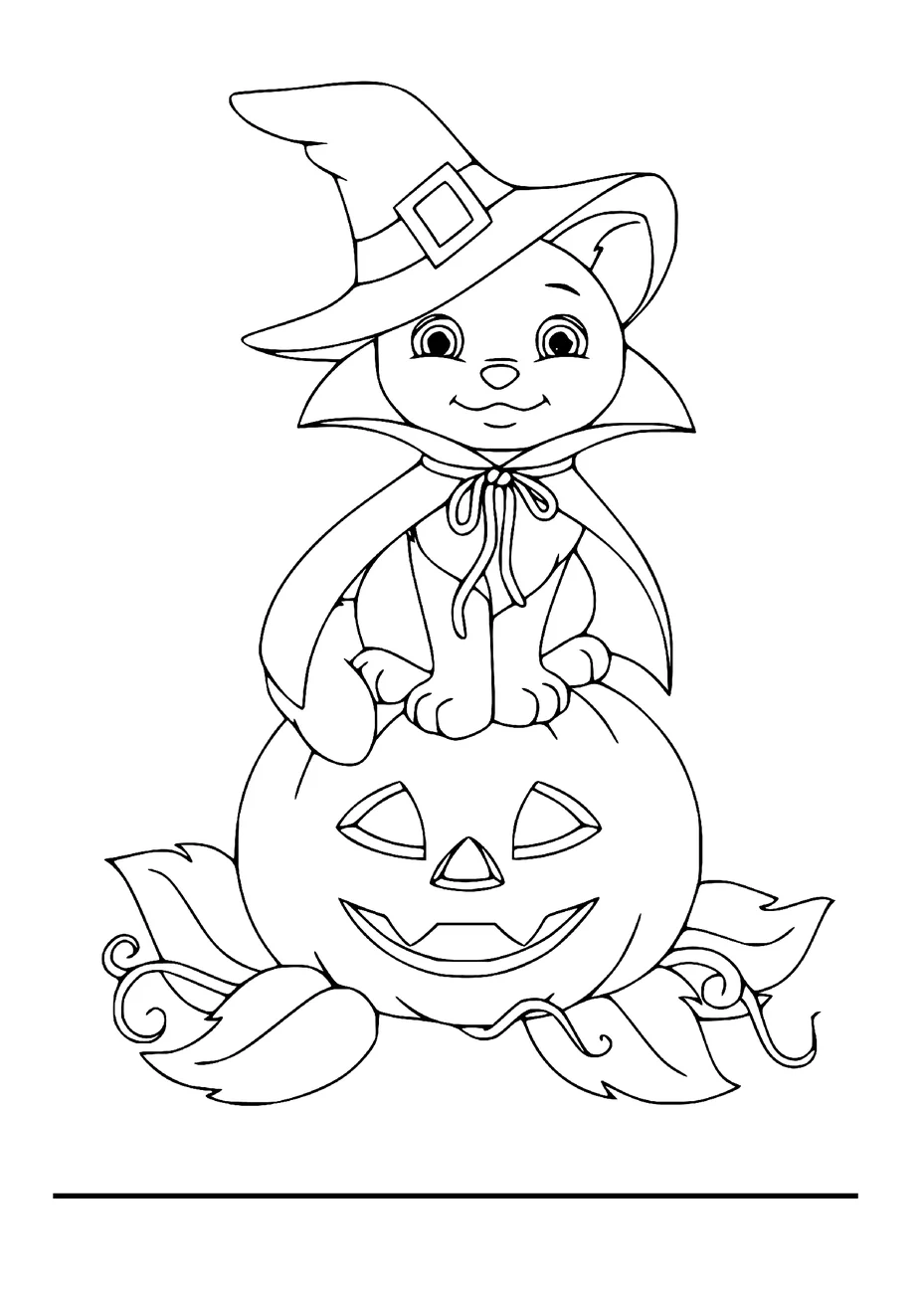 Wizard Cat and Jack O'Lantern