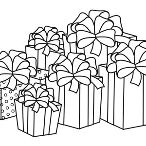 Christmas Gift Boxes Coloring Printables